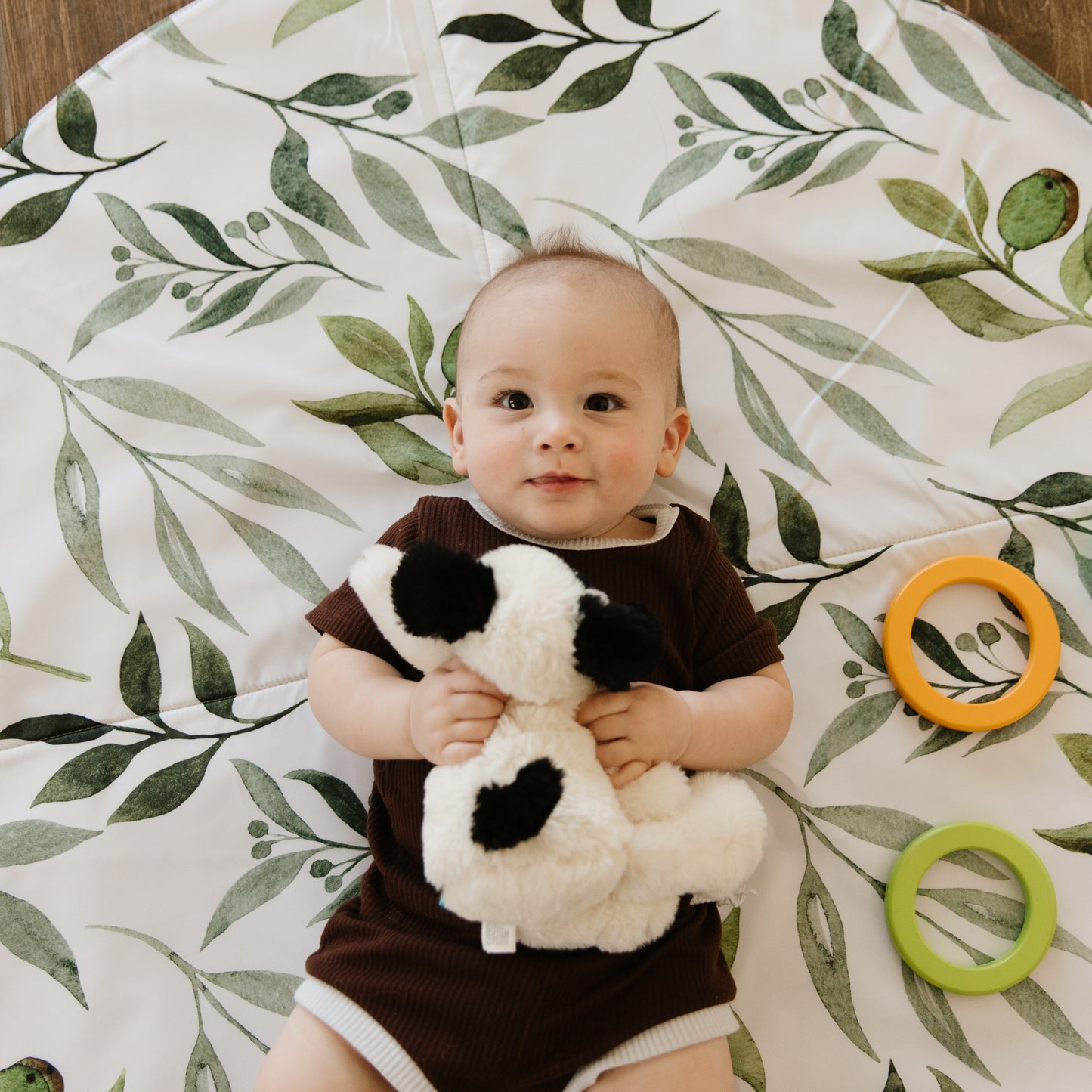 Round Cognac Reversible Playmat in Oliver