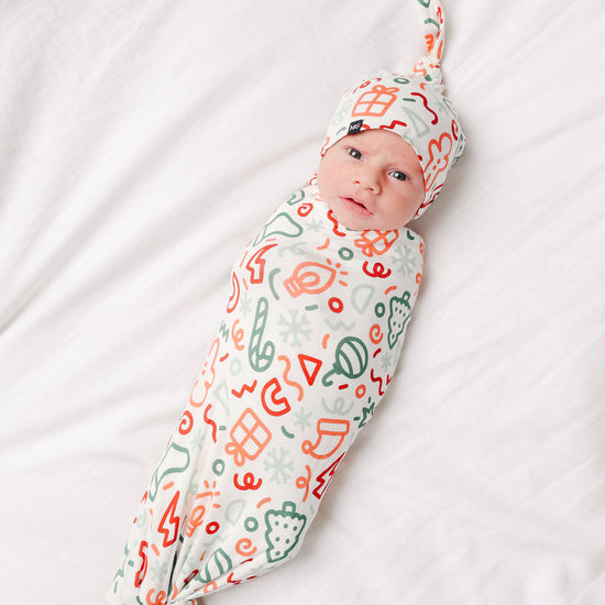 Tinsel Swaddle and Hat Set