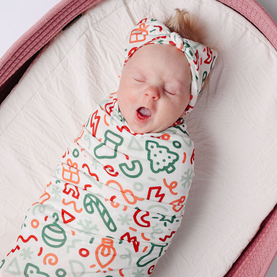 Tinsel Swaddle Blanket & Headband Set