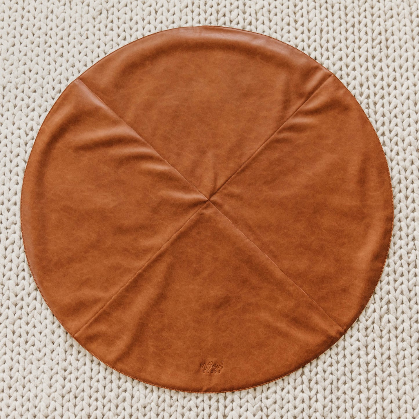 Round Cognac Reversible Playmat in Hattie