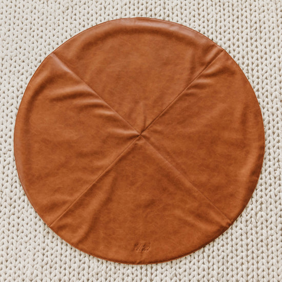 Round Cognac Reversible Playmat in Hattie