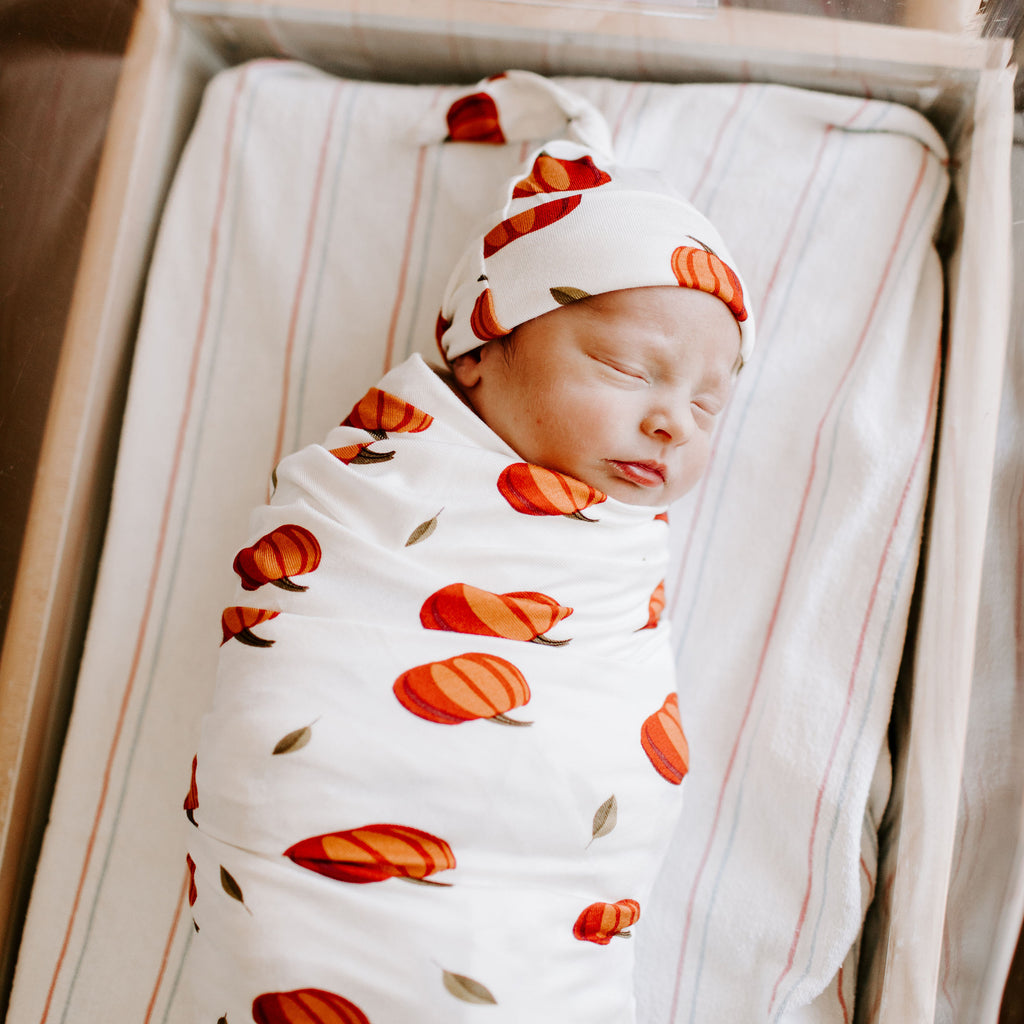 Pumpkin Swaddle and Hat Set – Milkmaid Goods