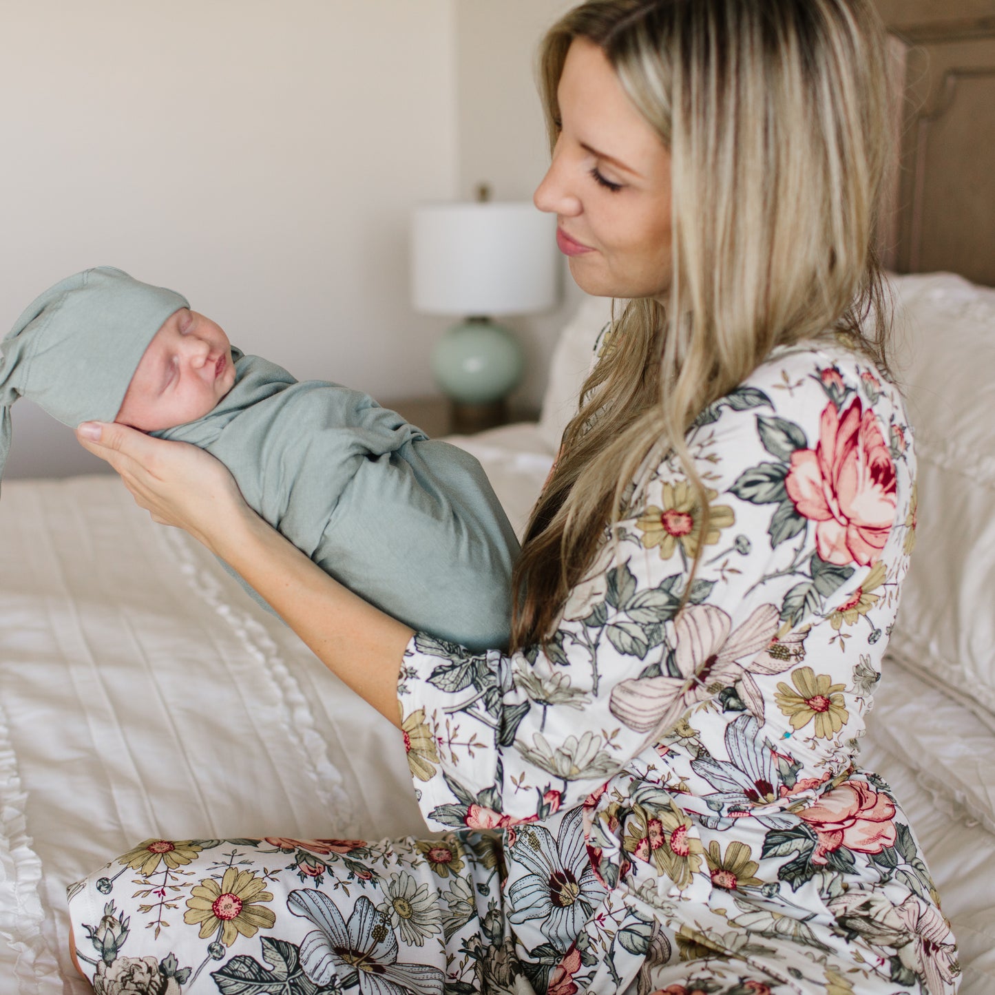 Mommy and Me Robe and Swaddle Set Maternity Robe and Swaddle Set Boy Girl  Mom and Baby Matching Hospital Outfits Mommy and Me Robe Set 