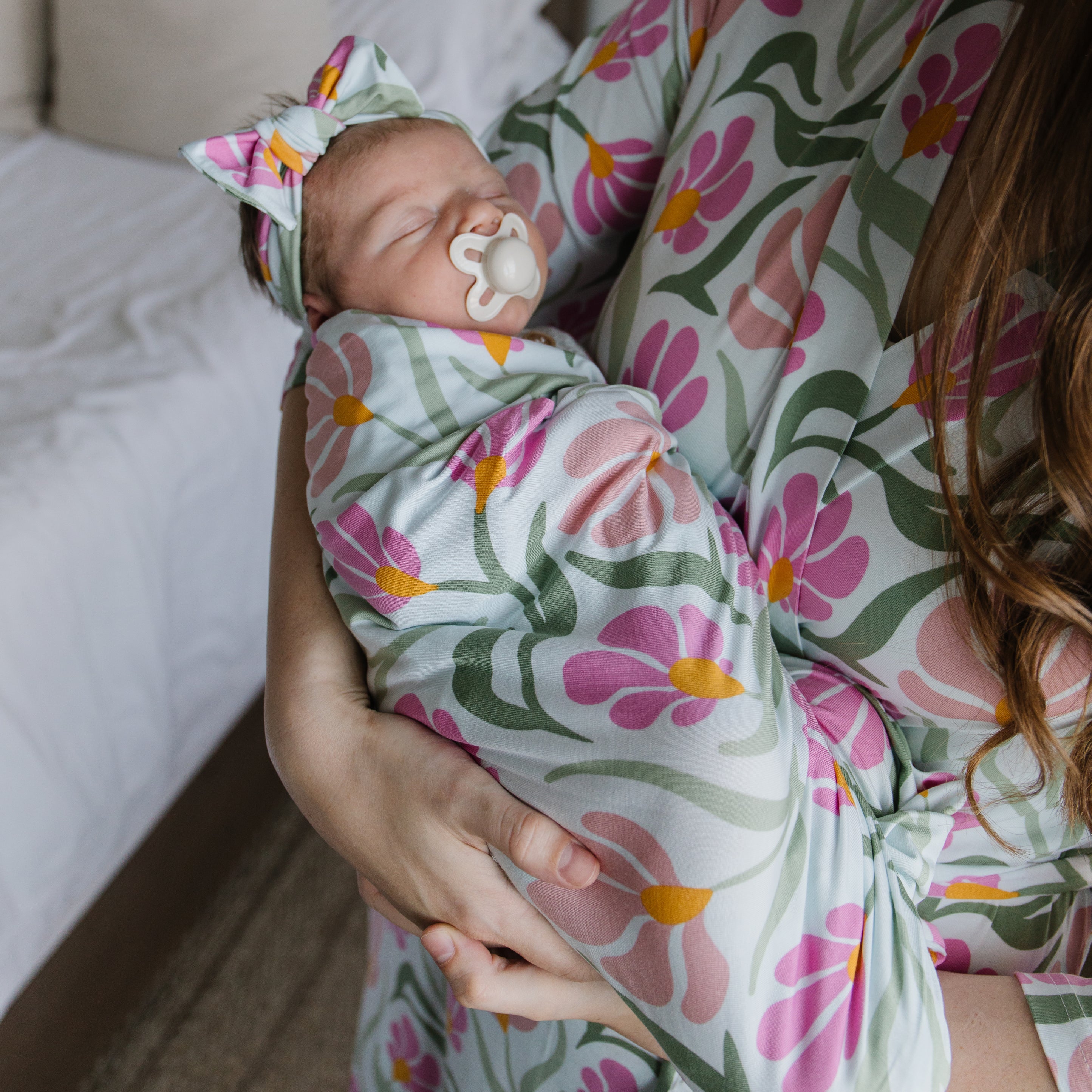 Leonora Infant Swaddle & Headwrap Set
