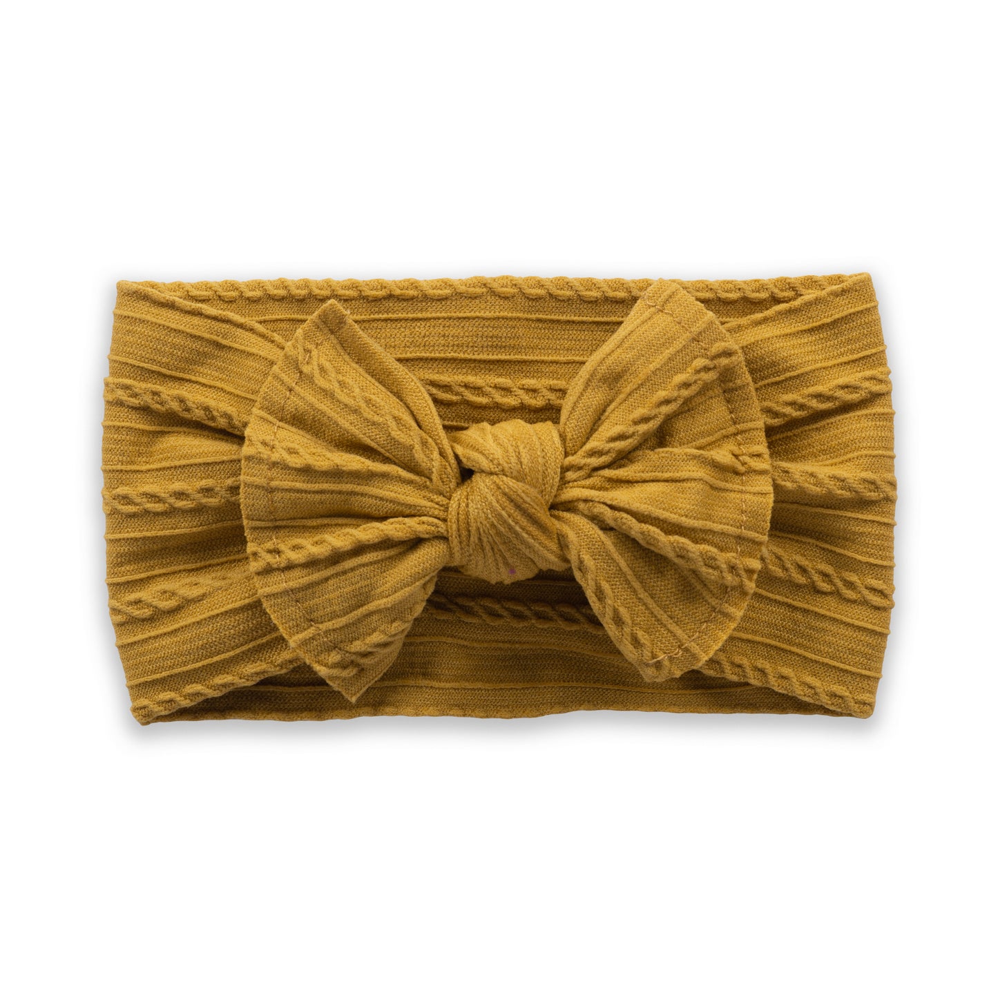 Load image into Gallery viewer, Cable Knit Bow - Mustard
