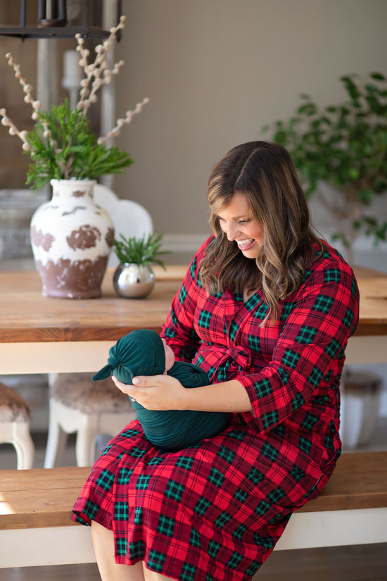 Load image into Gallery viewer, Christmas Plaid Milkmaid Robe
