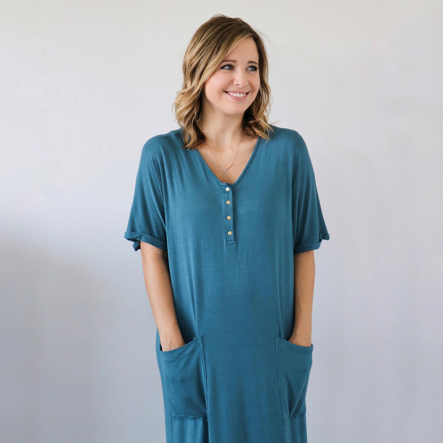 24/7 Dress in Teal