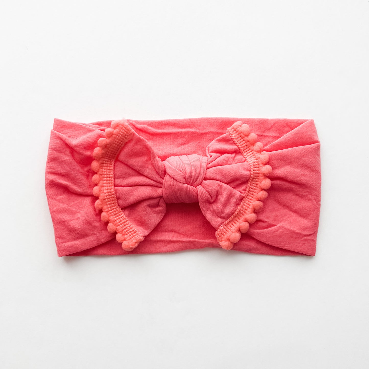 Load image into Gallery viewer, Pom Pom Bow- Coral

