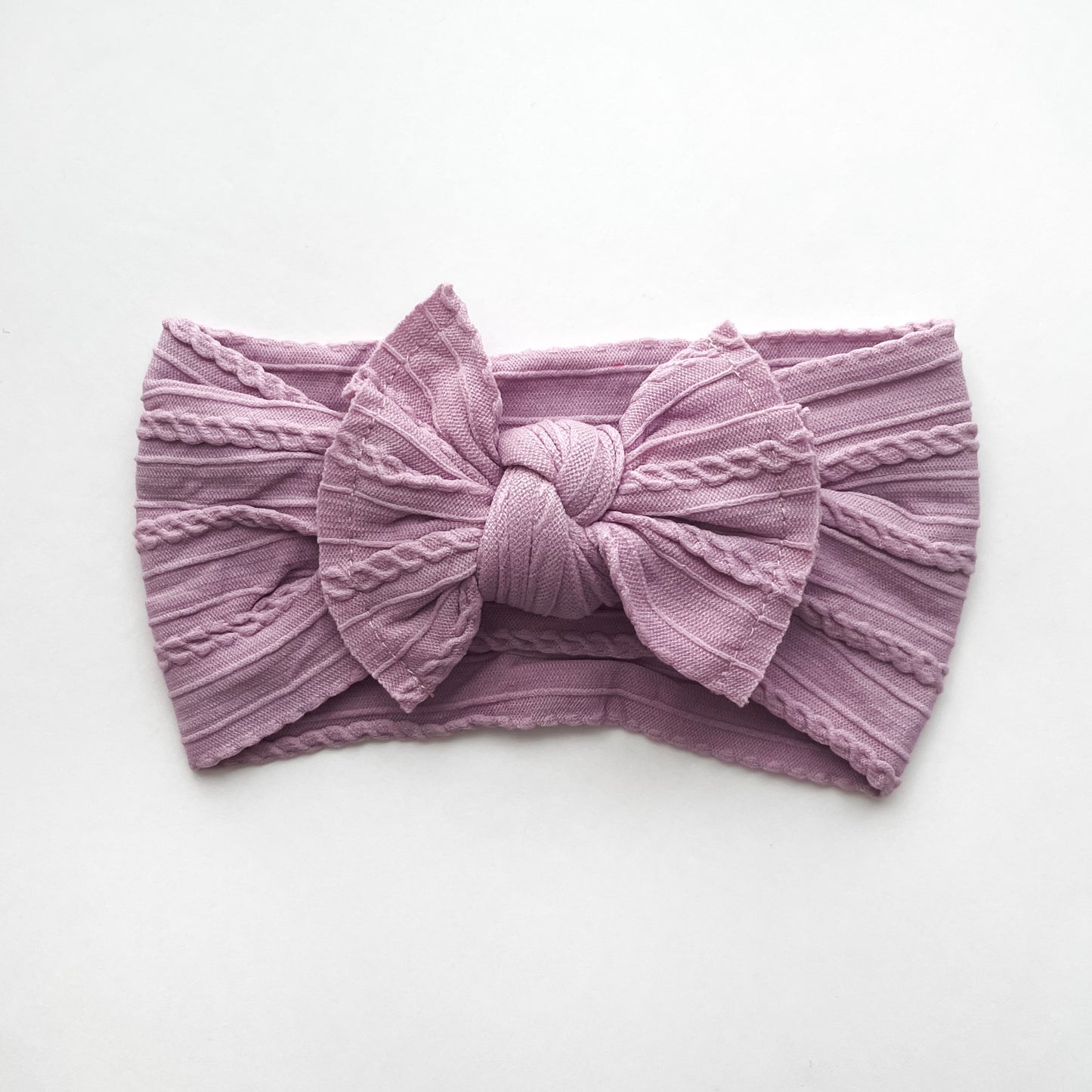 Cable Knit Bow - Lilac